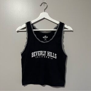 Hollister Lace Trim Crop Tank Top Beverly Hills California